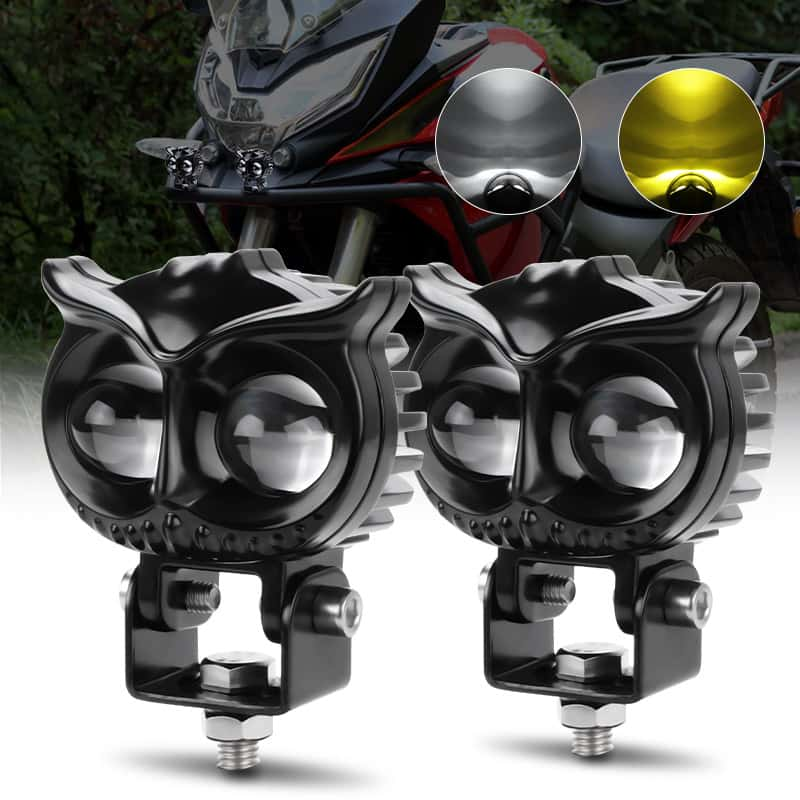 2X Feux auxiliaires LED HIBOU pour moto (paire)